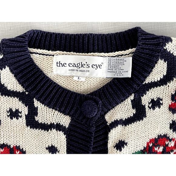 The Eagle's Eye L Americana Cardigan Sweater 90s Vintage Patriotic 4th of July - Picture 11 of 12